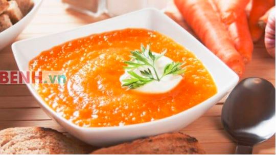 Súp cà rốt bổ sung dưỡng chất rất tốt cho người bị tiêu chảy